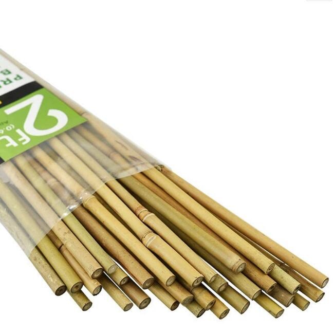Cambaverd Bamboo Stakes For Plants, 50 Pack Bamboo Stakes 5 Feet(58in, Approx 5FT), Natural Garden Stakes For Tomatoes And Climbing Plant